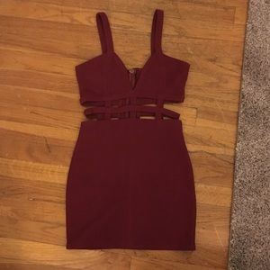 Red cutout bodycon dress